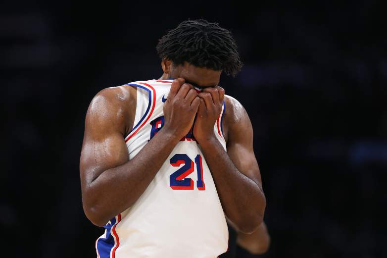 Philadelphia 76ers star Joel Embiid during an NBA game.