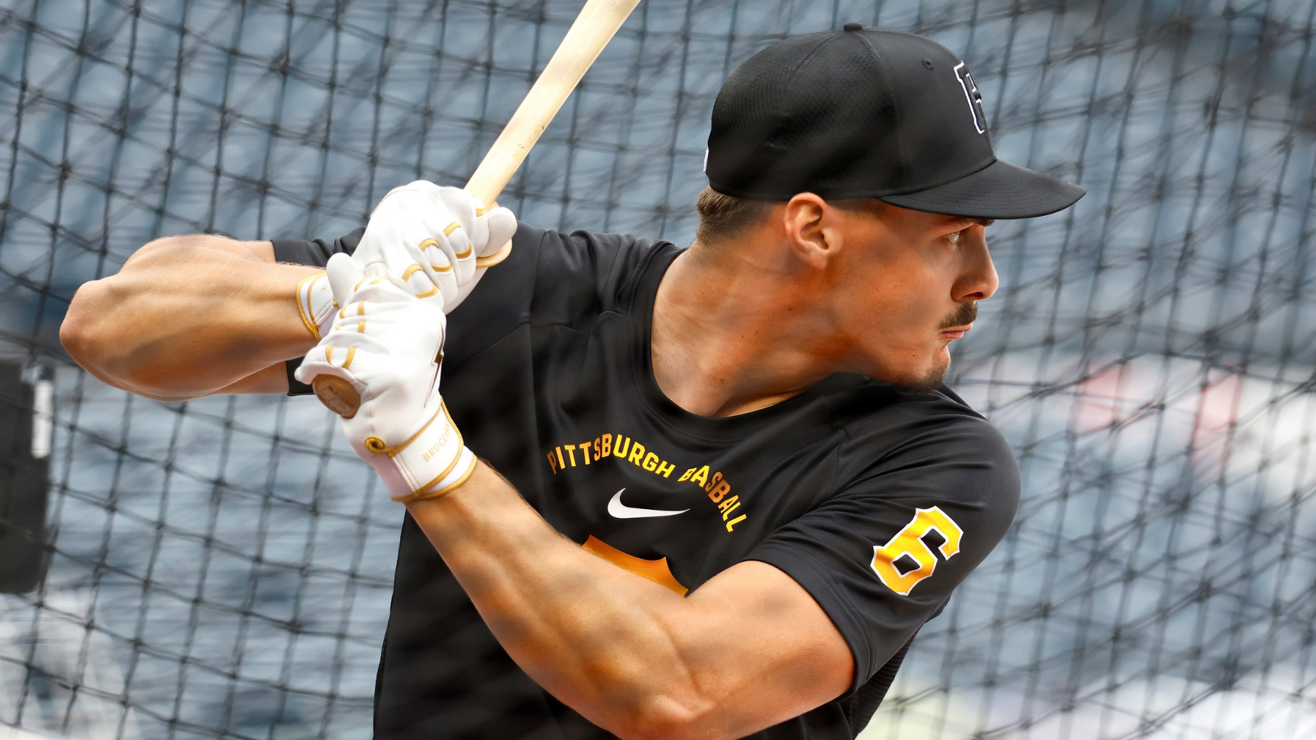 Konnor Griffin #6 of the Pittsburgh Pirates is seen using a MLB debut bat during batting practice before the game against the Baltimore Orioles at PNC Park on April 3, 2026 in Pittsburgh, Pennsylvania. (Photo by Justin K. Aller/Getty Images)
