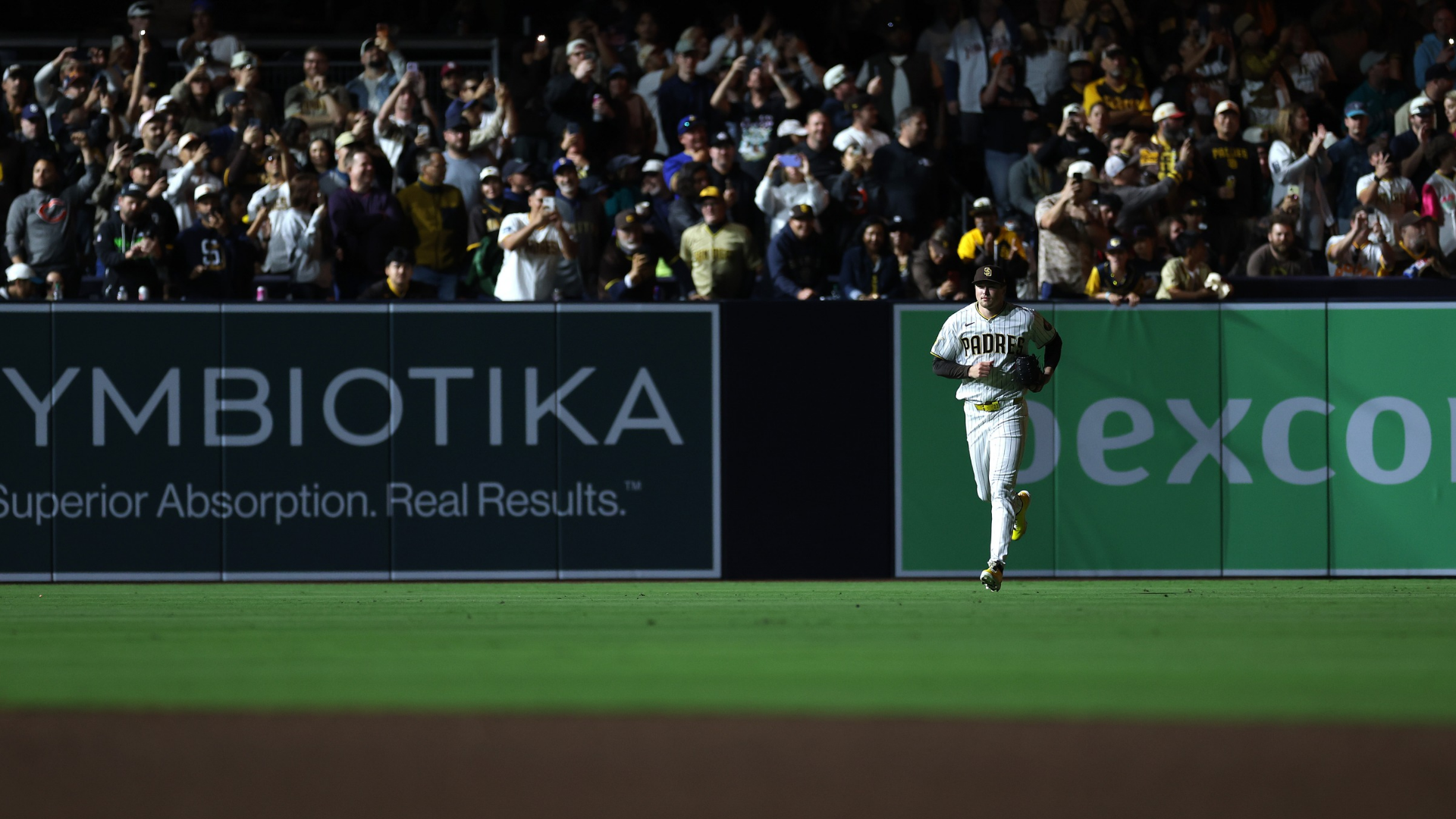 Mason Miller #22 of the San Diego Padres enters the game during the ninth inning of a game against the Seattle Mariners at Petco Park on April 14, 2026 in San Diego, California. (Photo by Sean M. Haffey/Getty Images)