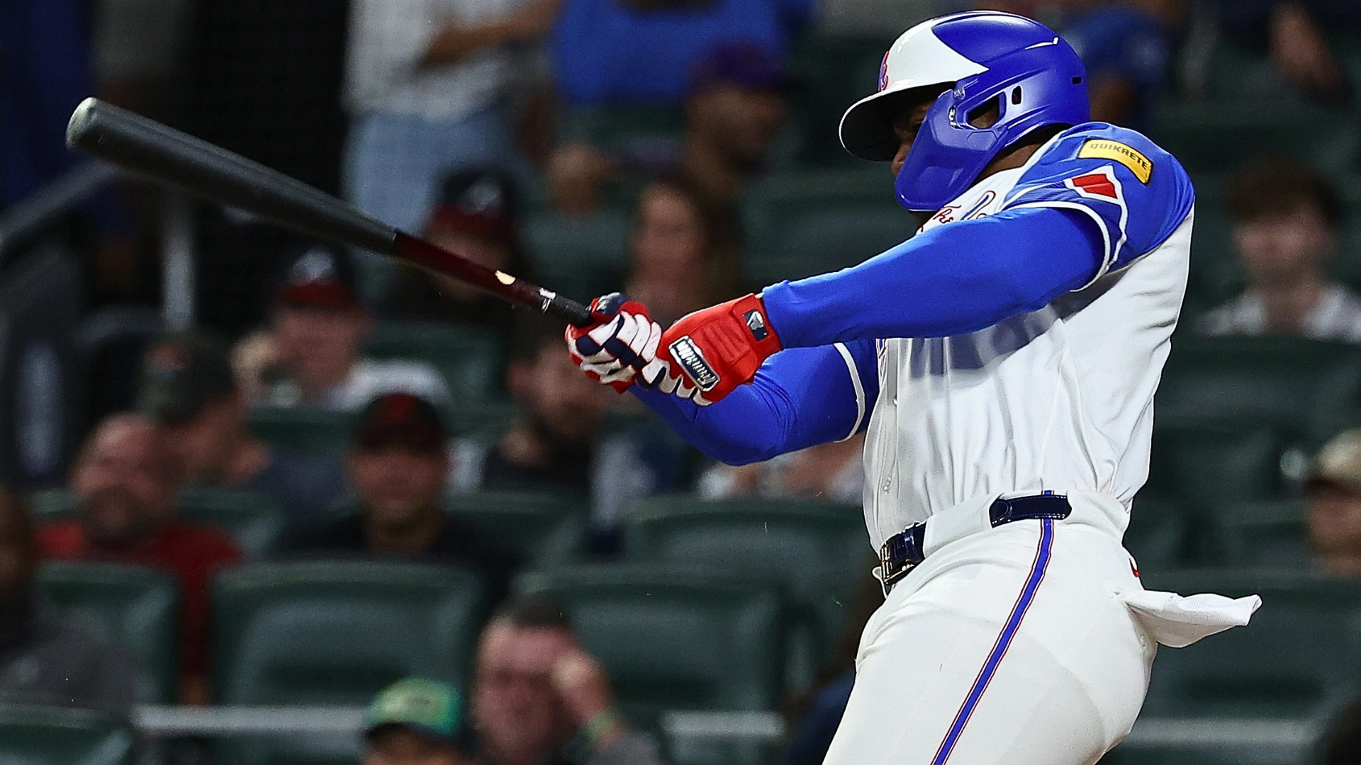 Jorge Soler #2 of the Atlanta Braves hits a double against the Los Angeles Dodgers in the sixth inning at Truist Park on September 14, 2024 in Atlanta, Georgia. (Photo by Kevin C. Cox/Getty Images)