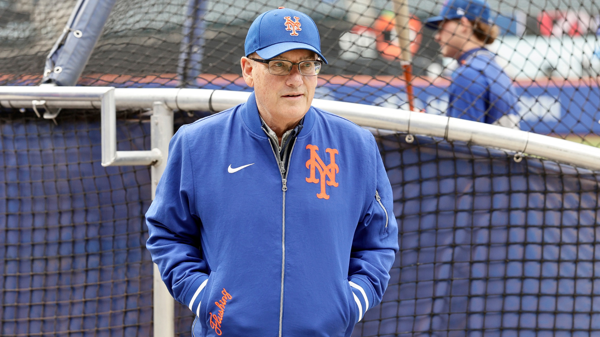 New York Mets owner Steve Cohen looks on as his team takes batting practice before a game against the Minnesota Twins at Citi Field on April 22, 2026 in New York City. (Photo by Jim McIsaac/Getty Images)