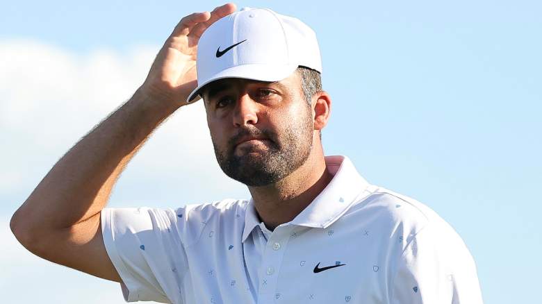Scottie Scheffler reacts during a PGA Tour round ahead of the RBC Heritage after confirming he will play following the Masters