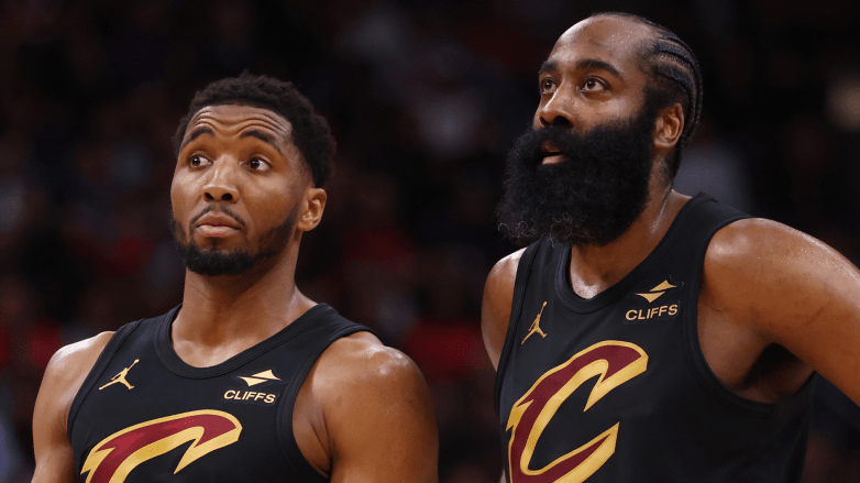 Donovan Mitchell and James Harden of the Cleveland Cavaliers
