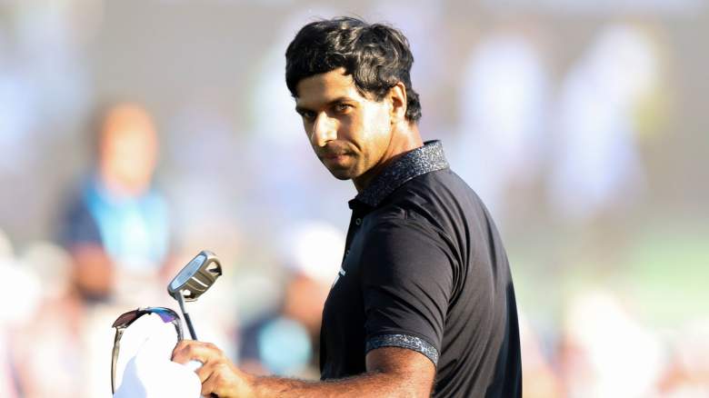 Aaron Rai of England looks on from the 18th green during the final round of the PGA Championship at Aronimink Golf Club on May 17, 2026