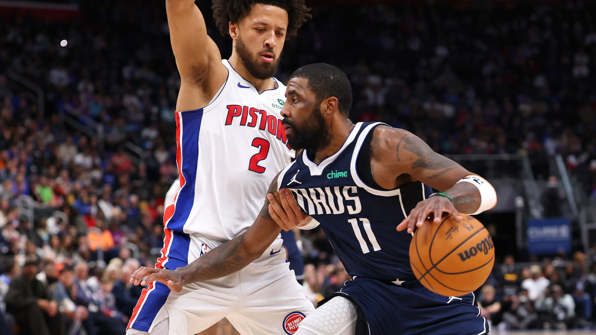 Cade Cunningham and Kyrie Irving