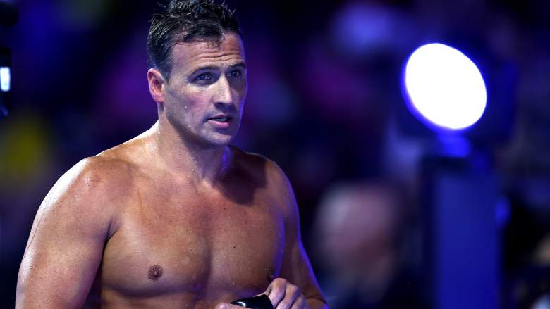 Ryan Lochte reacts after competing during the 2021 U.S. Olympic Swimming Trials in Omaha, Nebraska.