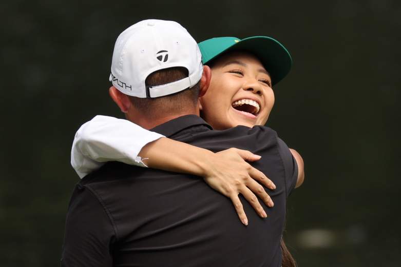 Collin Morikawa of the United States and Katherine Zhu