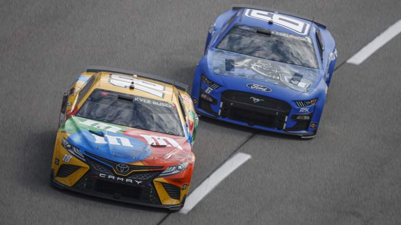 Kyle Busch and Brad Keselowski race during the NASCAR Cup Series Federated Auto Parts 400 at Richmond Raceway in 2022.