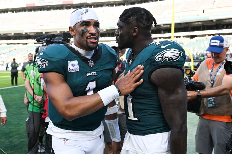 Philadelphia Eagles WR A.J. Brown and QB Jalen Hurts