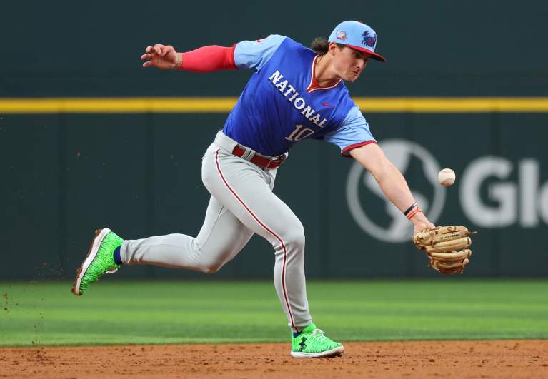 Philadelphia Phillies prospect Aidan Miller at the 2024 All-Star futures game.