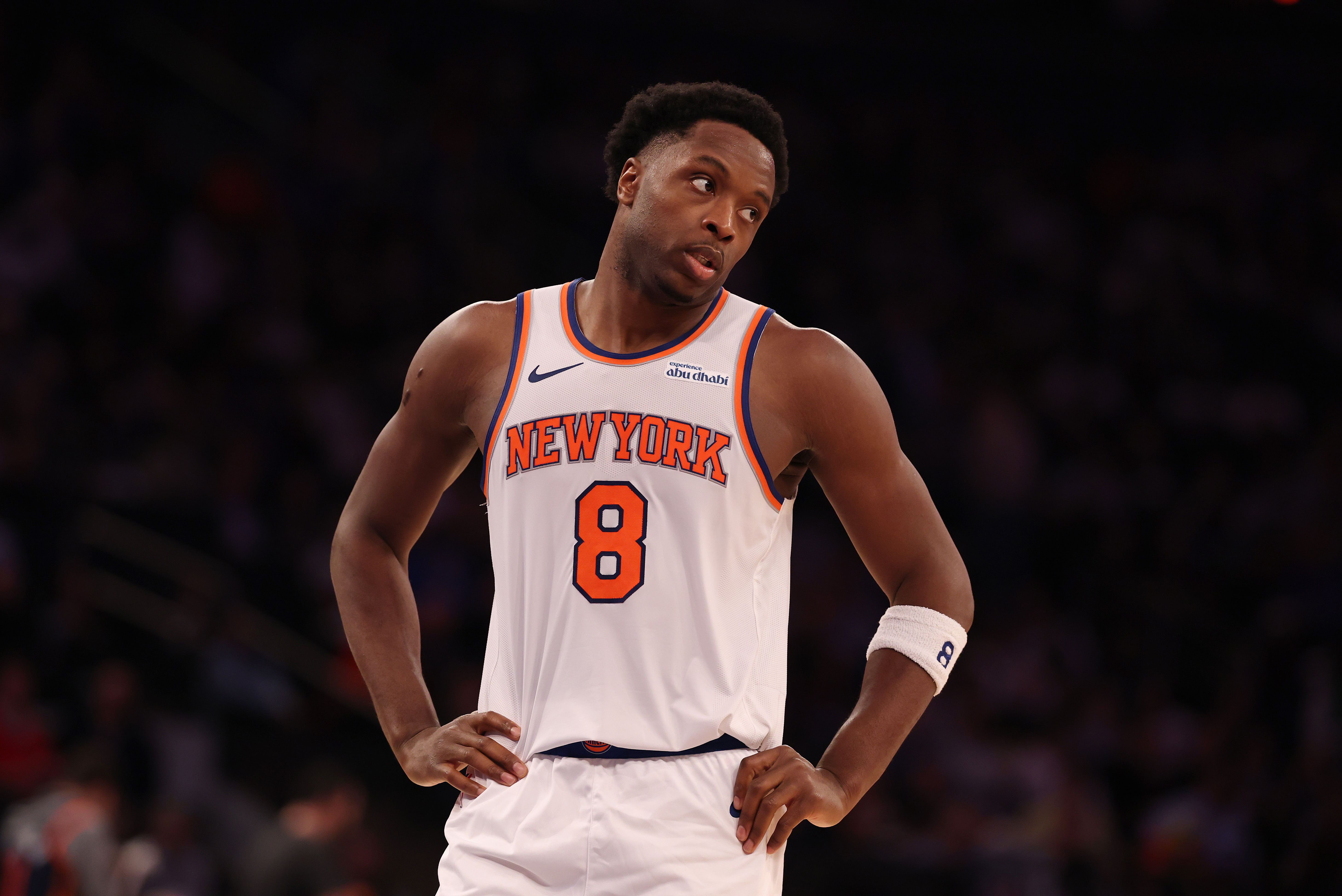 New York Knicks star OG Anunoby is injured, but the team has not announced an official status yet.