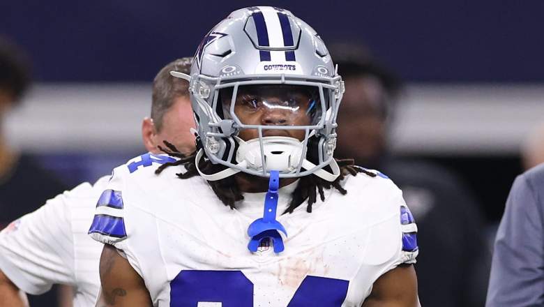 Jaydon Blue #34 of the Dallas Cowboys