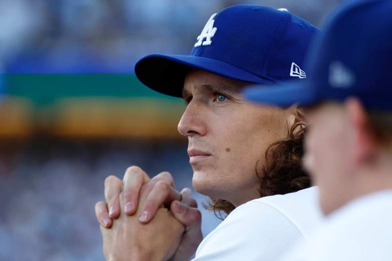 Los Angeles Dodgers pitcher Tyler Glasnow exits Houston Astros game due to lower back pain.