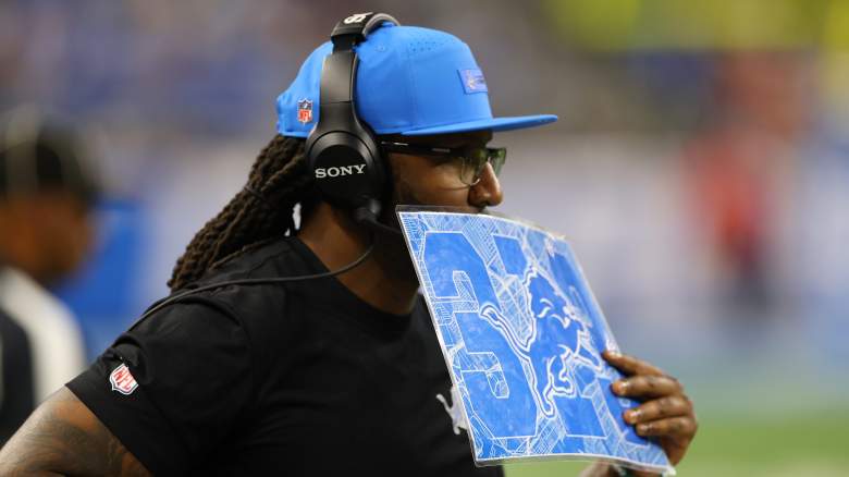 Defensive coordinator Kelvin Sheppard of the Detroit Lions during a game against the Green Bay Packers at Ford Field on November 27, 2025 in Detroit, Michigan.