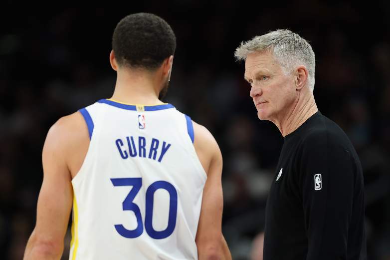 Steve Kerr and Steph Curry 