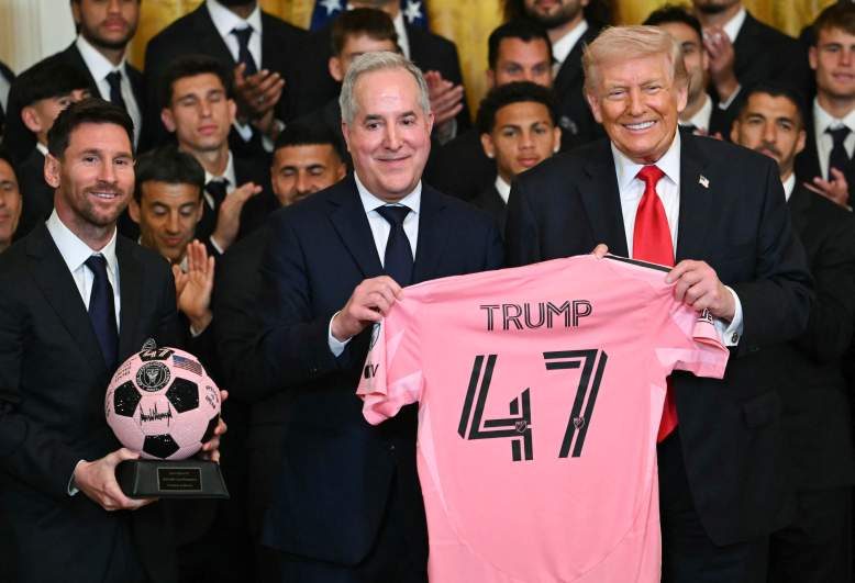Lionel Messi, Jorge Mas and US President Donald Trump