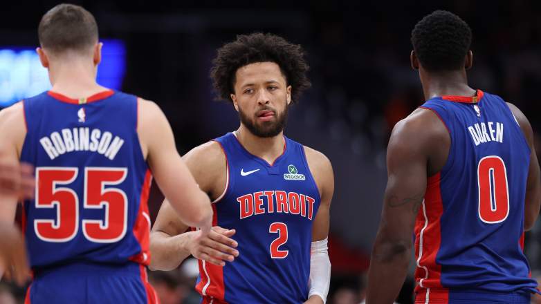 Cade Cunningham with Duncan Robinson and Jalen Duren as Pistons face injury uncertainty before Game 6 vs Cavaliers
