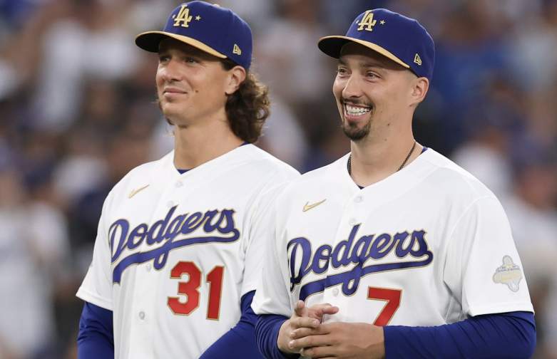 Los Angeles Dodgers pitchers Tyler Glasnow, Blake Snell, former Tampa Bay Rays