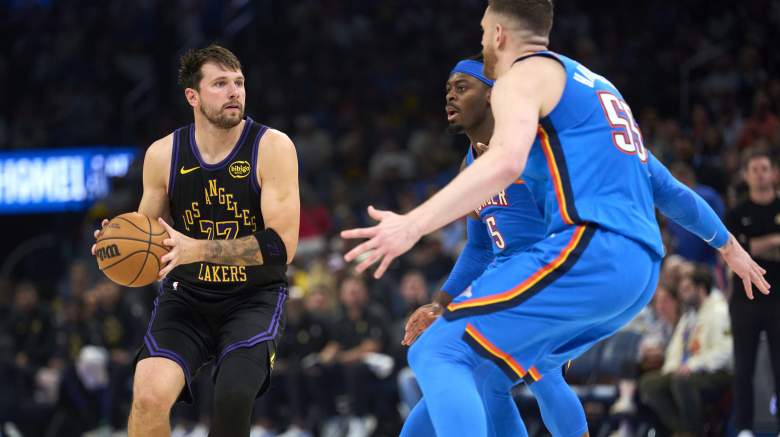 Luka Doncic injury return, Lakers playoffs, The Los Angeles Lakers second-round schedule for the Western Conference semifinals against the Oklahoma City Thunder in the 2026 NBA playoffs.