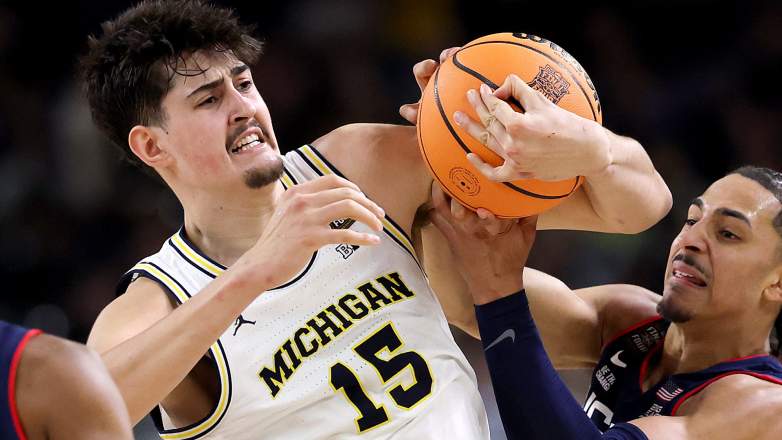 Aday Mara #15 of the Michigan Wolverines should be a riser in the 2026 NBA draft.