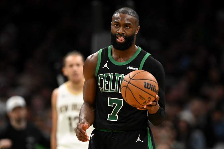 Boston Celtics star Jaylen Brown during an NBA game.