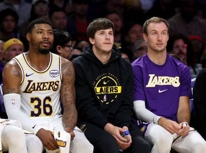 Marcus Smart, Austin Reaves and Luke Kennard
