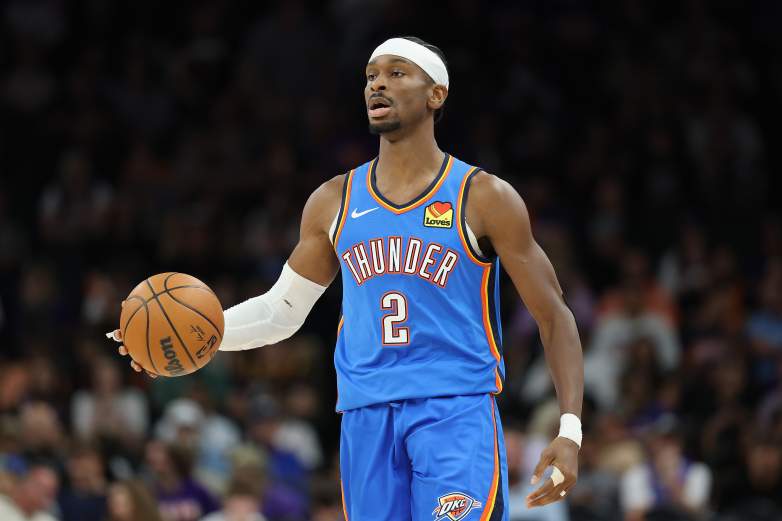 Oklahoma City Thunder star Shai Gilgeous-Alexander during an NBA game.