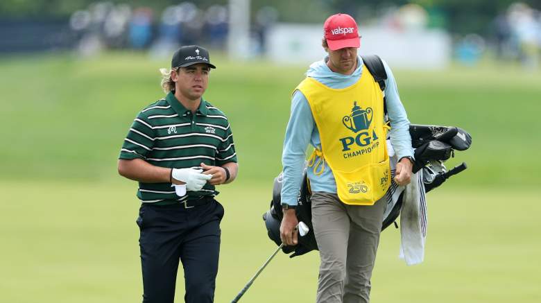 Garrick Higgo and his caddie