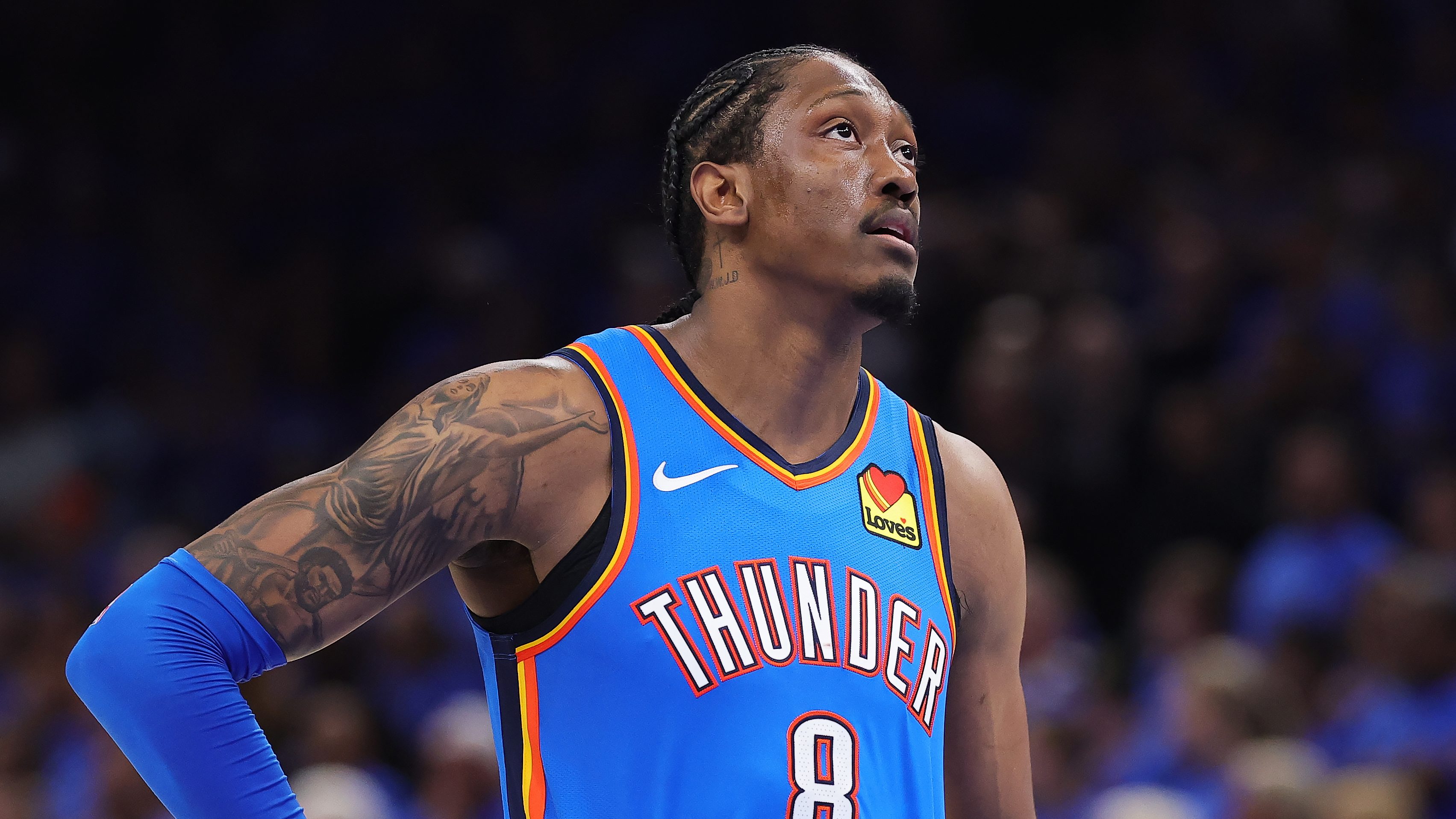 Jalen Williams of the Oklahoma City Thunder during a Western Conference Finals game against the San Antonio Spurs