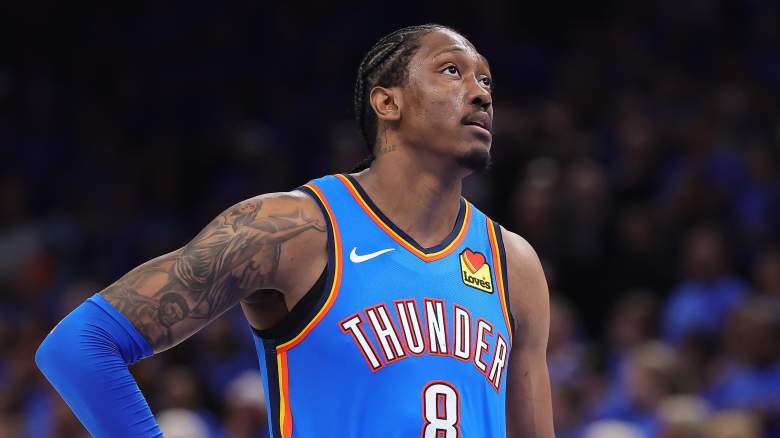 Jalen Williams of the Oklahoma City Thunder during a Western Conference Finals game against the San Antonio Spurs