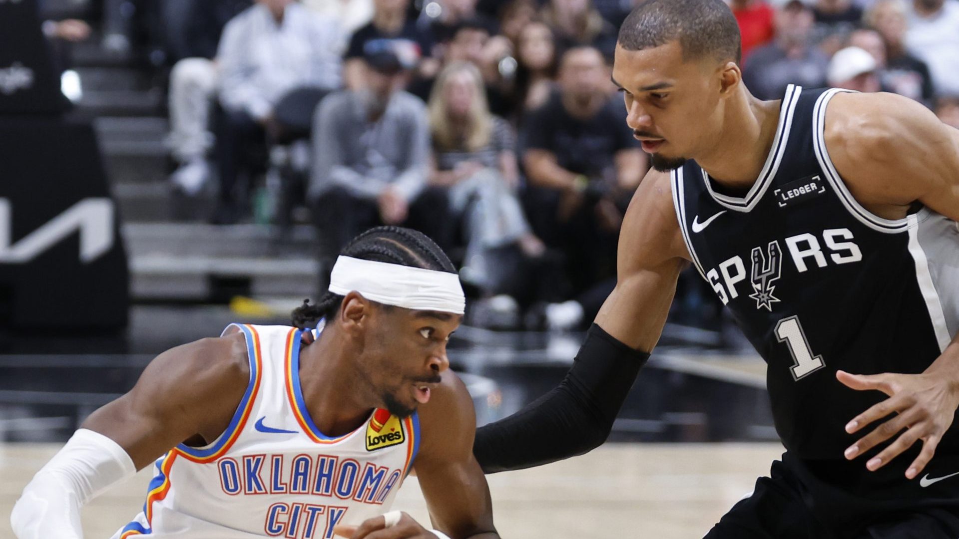 Shai Gilgeous-Alexander, Victor Wembanyama, Thunder vs Spurs