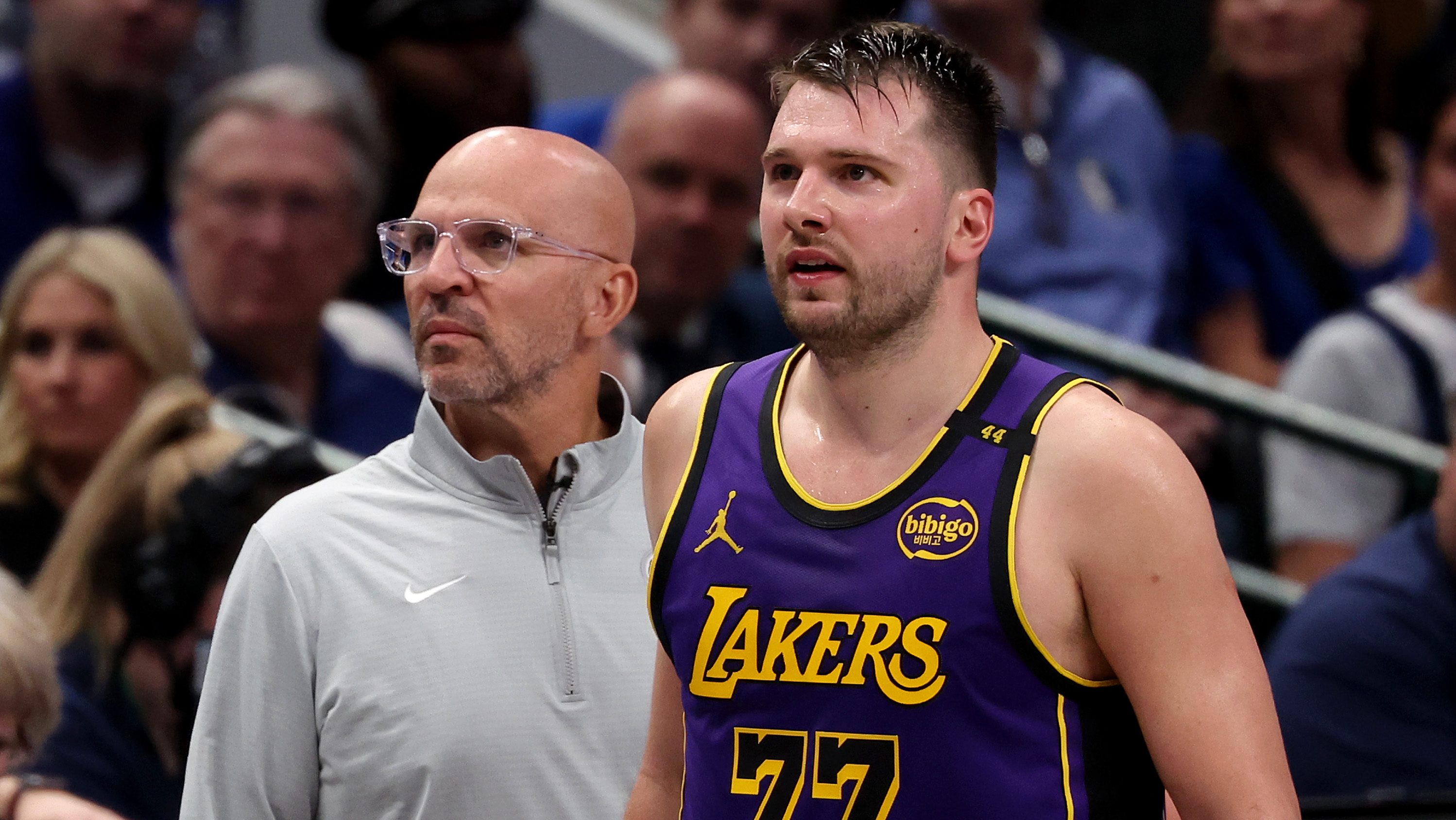 Former Dallas Mavericks head coach Jason Kidd and Los Angeles Lakers guard Luka Doncic