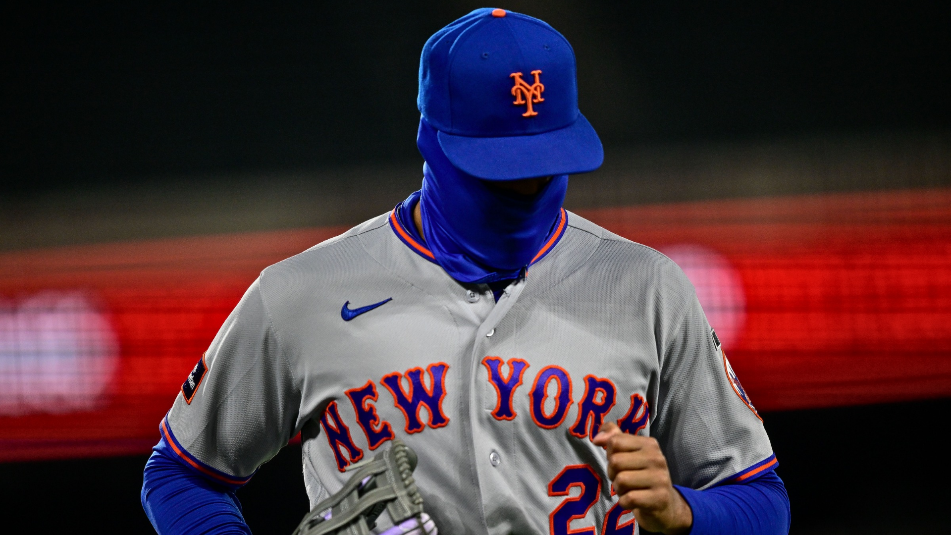 Juan Soto #22 of the New York Mets runs to the dugout at the end of the fifth inning against the Colorado Rockies at Coors Field on May 6, 2026 in Denver, Colorado. (Photo by Dustin Bradford/Getty Images)