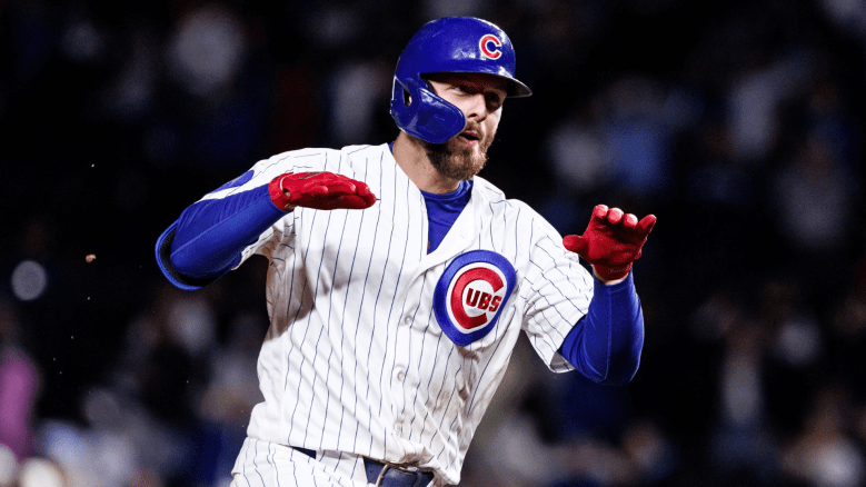 Michael Busch #29 of the Chicago Cubs celebrates after hitting a solo home run in the eighth inning of a game between the Cincinnati Reds and the Chicago Cubs at Wrigley Field on May 05, 2026 in Chicago, Illinois. (Photo by Griffin Quinn/Getty Images)
