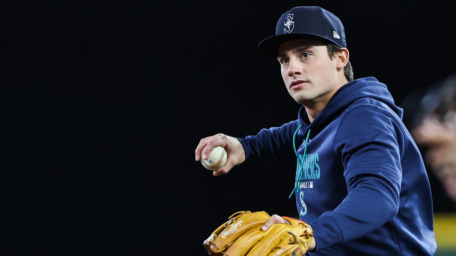 Cole Young #2 of the Seattle Mariners warms up prior to the game against the San Diego Padres at T-Mobile Park on May 15, 2026 in Seattle, Washington. (Photo by Olivia Vanni/Getty Images)