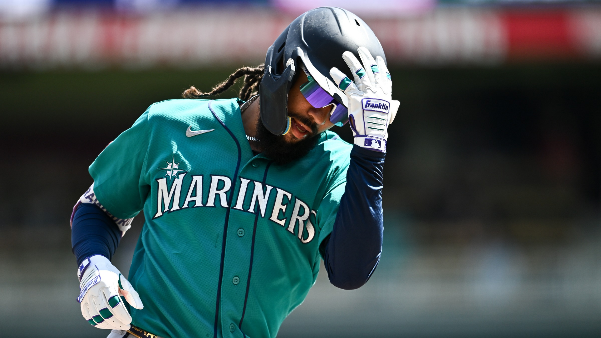 J.P. Crawford #3 of the Seattle Mariners hits a solo home run against the Minnesota Twins during the third inning of the game at Target Field on April 29, 2026 in Minneapolis, Minnesota. (Photo by Stephen Maturen/Getty Images)