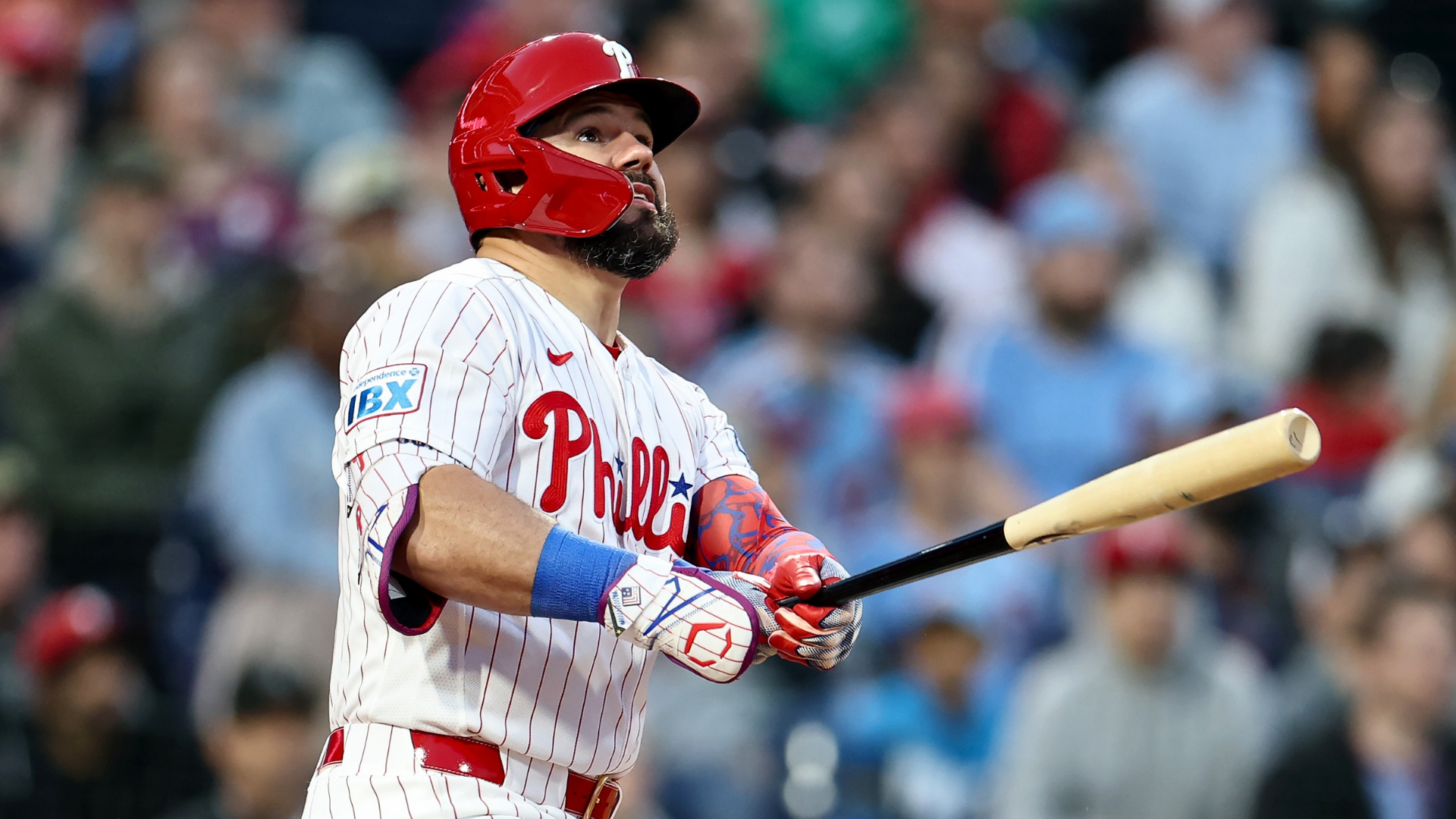 Kyle Schwarber #12 of the Philadelphia Phillies at bat during a game against the Colorado Rockies at Citizens Bank Park on May 09, 2026 in Philadelphia, Pennsylvania. (Photo by Emilee Chinn/Getty Images)