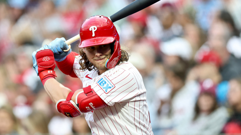 Alec Bohm #28 of the Philadelphia Phillies prepares to bat during a game against the Athletics at Citizens Bank Park on May 06, 2026 in Philadelphia, Pennsylvania. (Photo by Emilee Chinn/Getty Images)