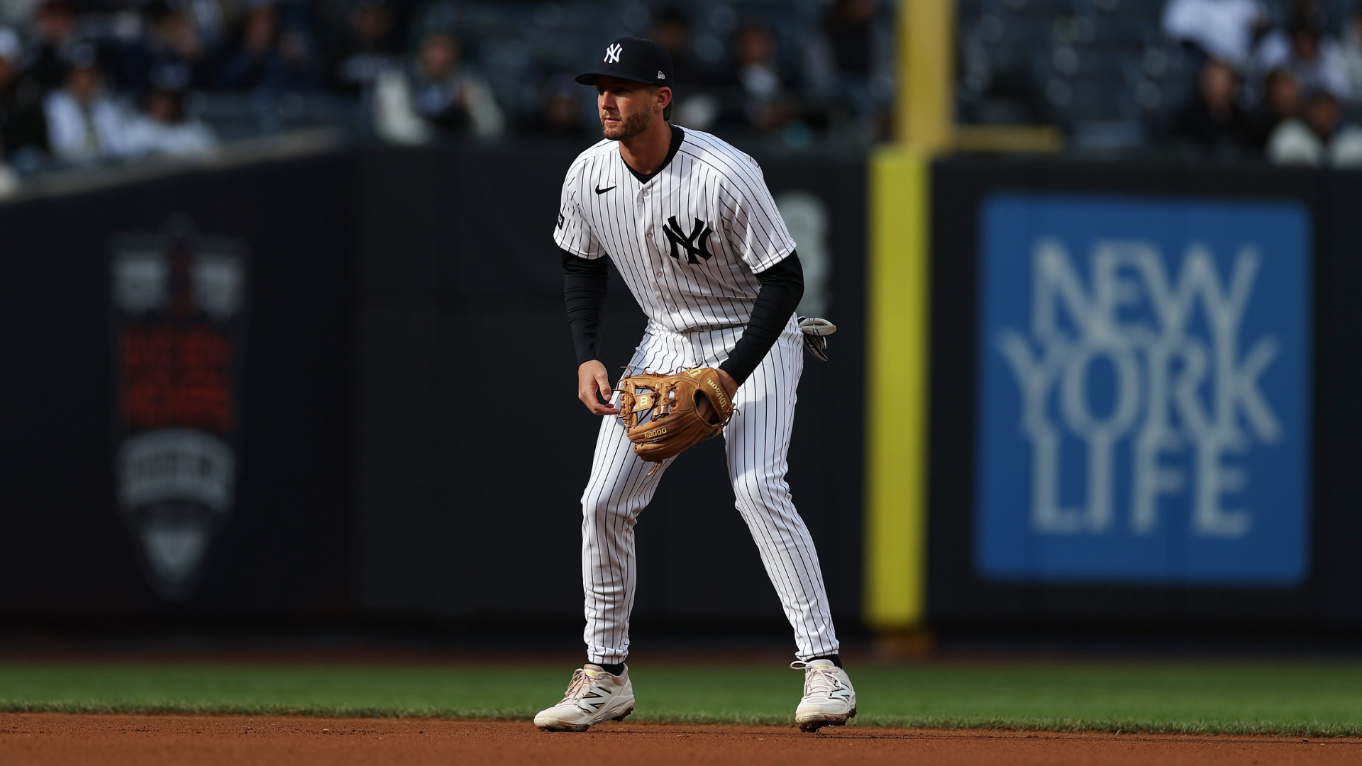 Ryan McMahon #19 of the New York Yankees in action against the Kansas City Royals during their game at Yankee Stadium on April 19, 2026 in New York City. (Photo by Al Bello/Getty Images)
