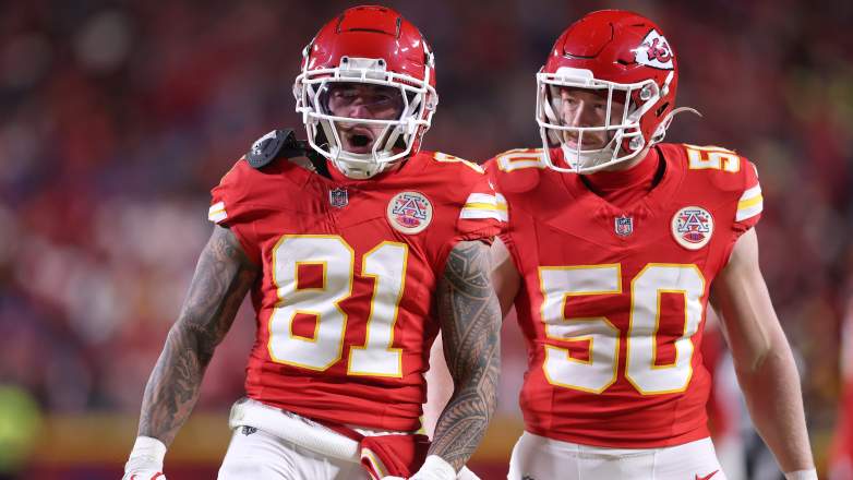 Kansas City Chiefs wide receiver Nikko Remigio and Cincinnati Bengals linebacker Swayze Bozeman