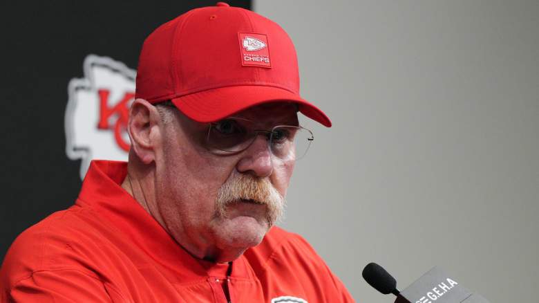 Head coach Andy Reid of the Kansas City Chiefs speaks to the media.