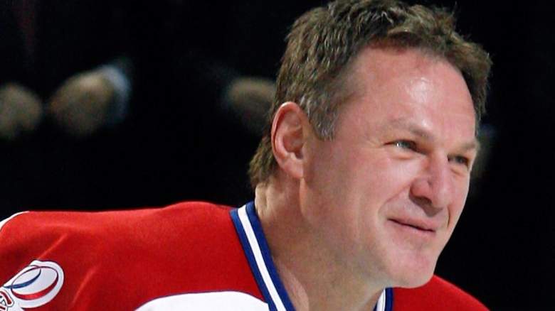 Former Monreal Canadien Claude Lemieux skates during the Centennial Celebration ceremonies.