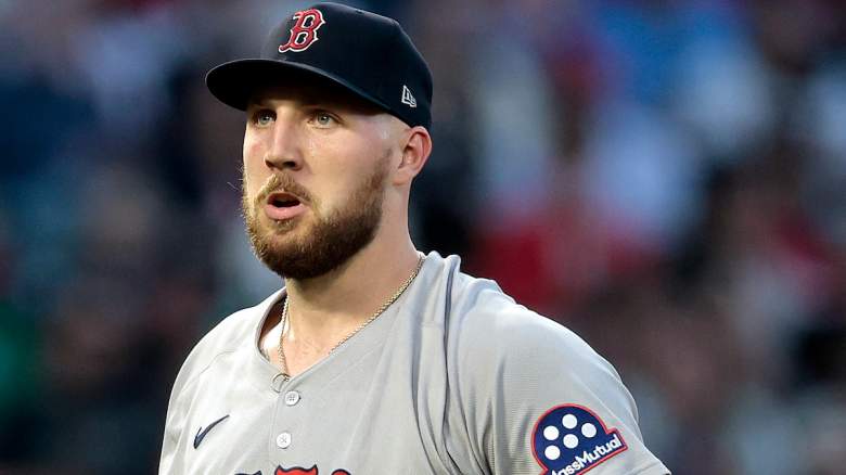Boston Red Sox ace Garrett Crochet reacts during a game amid a troubling injury return update before the Rays series.