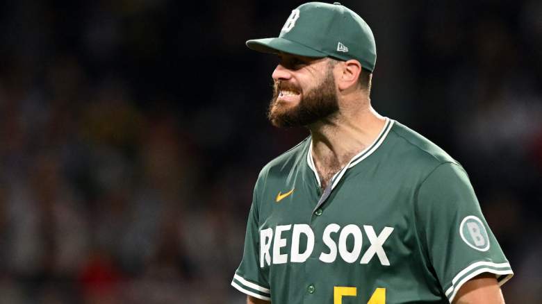 Former Boston Red Sox pitcher Lucas Giolito reacts during a game as he nears an MLB comeback with the San Diego Padres ahead of a possible debut against the Seattle Mariners.
