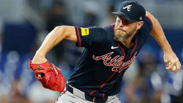 Chris Sale #51 of the Atlanta Braves delivers a pitch.