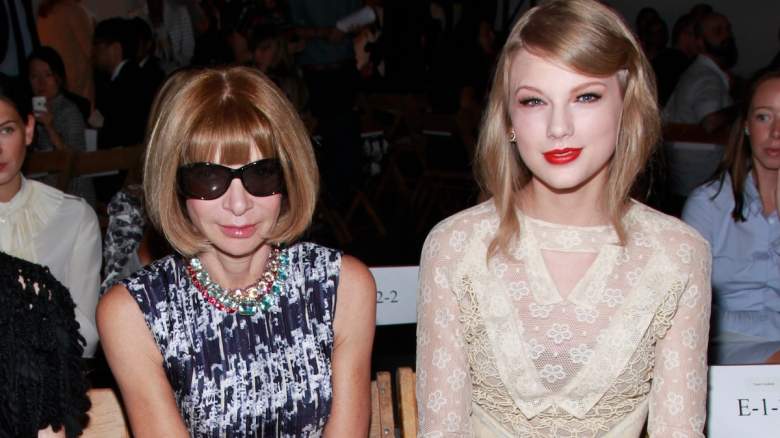 Vogue Editor-in-Chief Anna Wintour and singer Taylor Swift attend the Rodarte Spring fashion show.