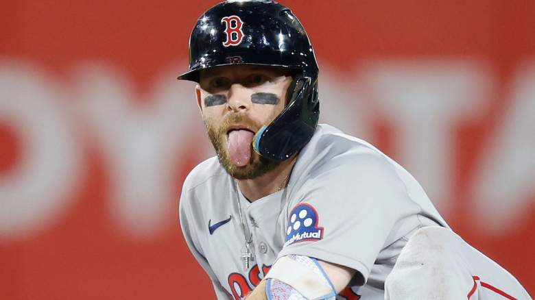 Trevor Story of the Boston Red Sox reacts during a game amid fan frustration following the veteran shortstop’s move to the injured list.