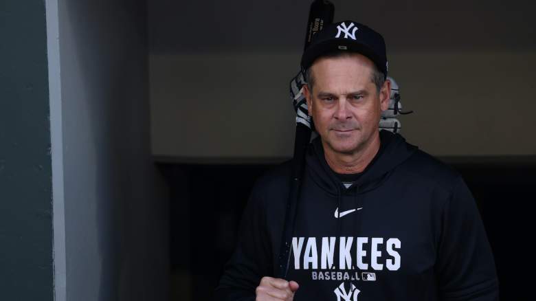 New York Yankees manager Aaron Boone before a game as the club navigates Aaron Judge's rib injury and recovery timeline.