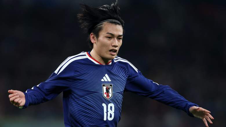 Ayase Ueda of Japan during an international friendly match.