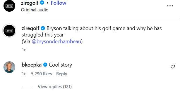 Brooks Koepka comment Bryson DeChambeau